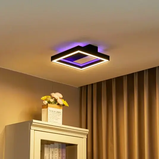 Akce Stropní svítidlo Lucande Smart LED Tjado, 30 cm, černá, RGBW