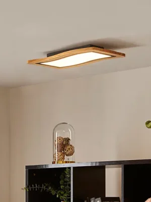 Omezená Nabídka LED stropní svítidlo Lucande Joren, délka 46 cm, dřevo, 3 000 K