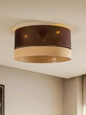 Must-Have Stropní světlo Euluna Levo, Ø60cm, juta/tmavě hnědá