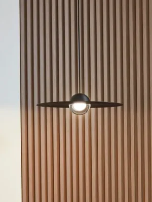 Přímo Od Výrobce Závěsná lampa Lucande LED Tethrion, černá, hliník, Ø 40 cm