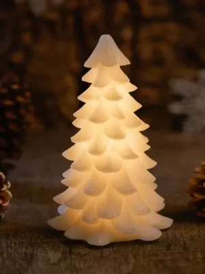 Dekorativní světlo LED Carla, bílý voskový stromek 16 cm Aktuální