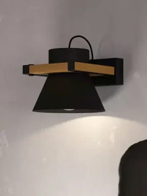 Omezená Nabídka Nástěnné světlo Maccles, černá, dřevo