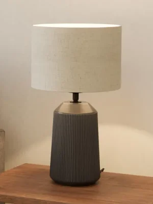 Výhodná Nabídka Stolní lampa Capalbio, šedá/stínidlo přírodní