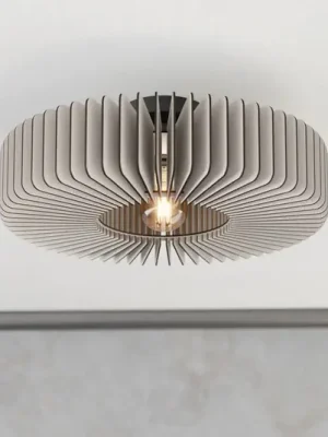 Nejlepší Volba Stropní světlo Palombaia, bílé, Ø 50 cm, ocel/dřevo, E27