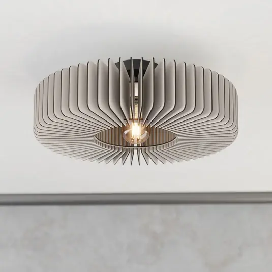 Nejlepší Volba Stropní světlo Palombaia, bílé, Ø 50 cm, ocel/dřevo, E27