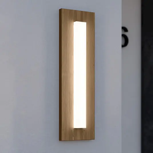 Časově Omezené Venkovní nástěnné svítidlo Bitetto LED, plast, vzhled dřeva