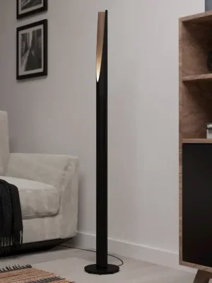 LED stojací lampa Barbotto v černé/dubové dřevo Cenová Bomba