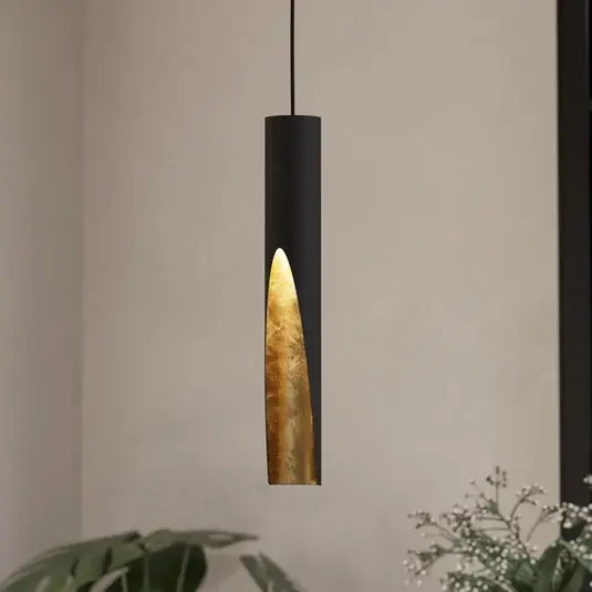 Nízká Cena LED závěsné světlo Barbotto černá/zlatá 1 zdroj