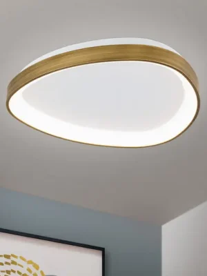 Ověřený Stropní svítidlo LED Charlie, Ø 45 cm, opálově bílá, barva staromosazná