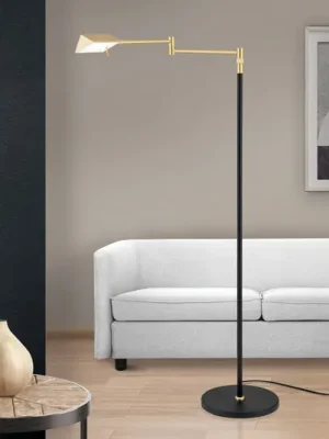 LED stojací lampa Boston dotyk stmívač černá/mosaz Bezpečná Platba