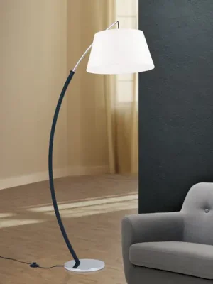Obloukové světlo Philipp, textil, chrom/černá Nízká Cena