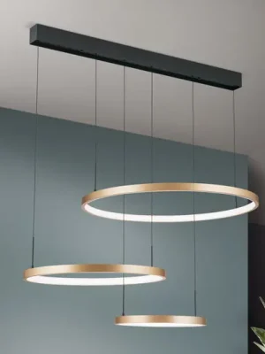 LED závěsné světlo Sphere, tři zdroje, černá/zlatá Cenová Bomba