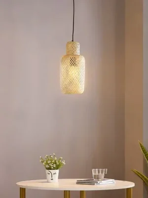 Závěsné svítidlo Lindby Venora, Ø 15 cm, bambus, E27 Levný