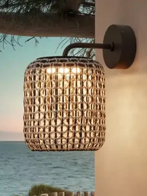 Venkovní nástěnné svítidlo Bover Nans A LED, béžová barva, Ø 21,6 cm Akce
