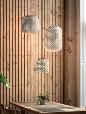 Bover Nans S/3L LED závěsné světlo 3 zdroje béžová Autentický