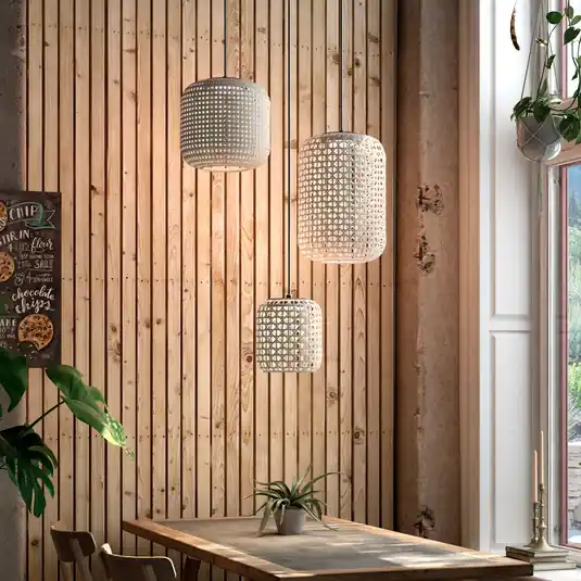 Bover Nans S/3L LED závěsné světlo 3 zdroje béžová Autentický