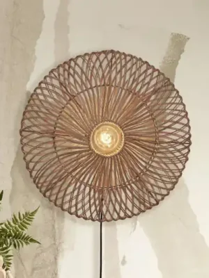 Aktuální GOOD & MOJO Zanzibar nástěnné svítidlo, Ø 55 cm, přírodní barva