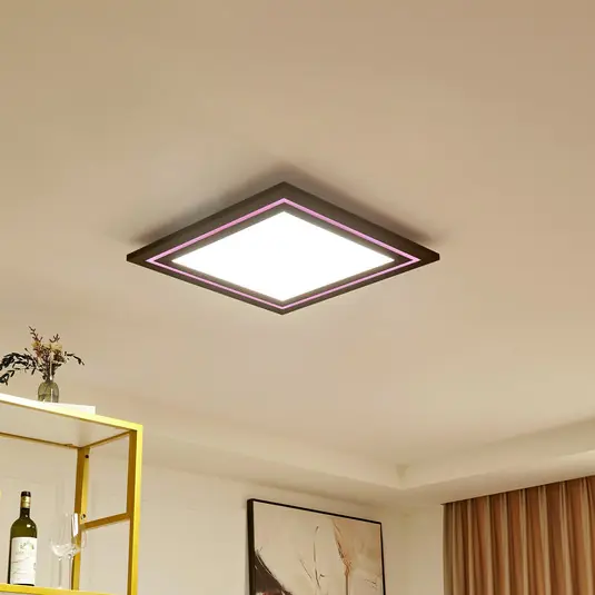 Stropní svítidlo Lucande LED Leicy, nikl 60 cm RGB color flow Akce