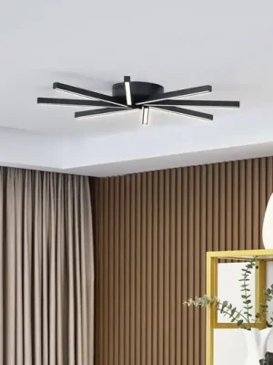 Stropní svítidlo Lucande LED Tjado, Ø 70 cm, černá barva, kov Top Prodej