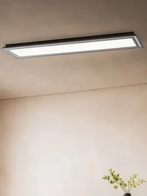 Speciální Cena Stropní svítidlo Lucande LED Leicy, černé, 124 cm, RGB, CCT