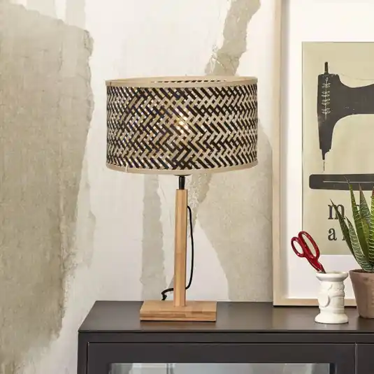 Rychlé Dodání GOOD & MOJO Java stolní lampa, přírodní/černá