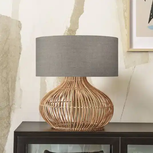 GOOD & MOJO Stolní lampa Kalahari 47 cm tmavé plátno Levný