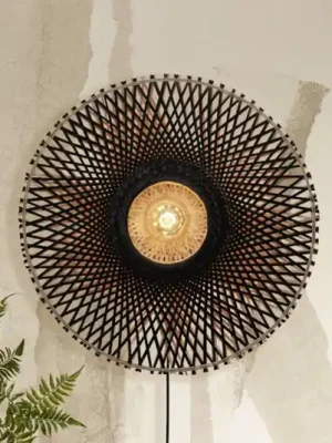 Akční Cena GOOD & MOJO Kalimantan stěna, černá/přírodní, Ø 60cm