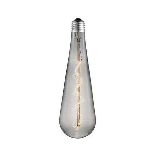 Akční Nabídka LED žárovka Lucande tvar kapky, E27, 4 W, kouřová, Ø 9 cm, 1800 K