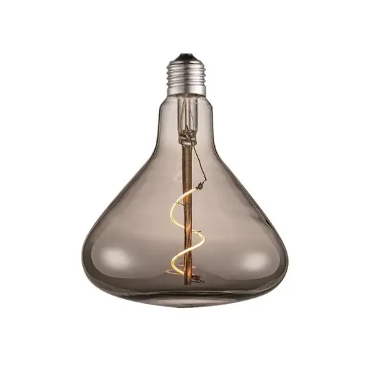 Horká Nabídka LED žárovka Lucande ve tvaru trychtýře, E27, 4 W, kouřová, Ø 14 cm, 1800 K