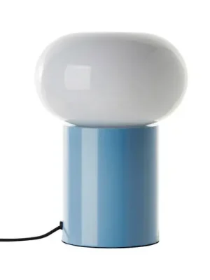 Bezpečná Platba Stolní lampa Daeny se skleněným stínidlem, modrá