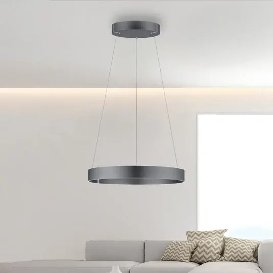 Závěsné světlo LED PURE E-Clipse, mystic grey, Ø 70 cm, CCT Rychlé Dodání