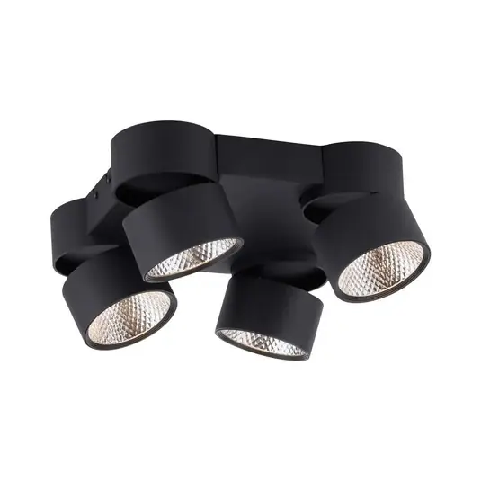 Tovární Cena LED stropní svítidlo PURE NOLA, čtyřžárovkové, černé