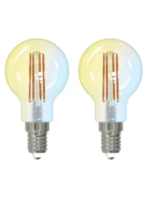 LUUMR Smart LED kapková lampa sada 2 žárovek E14 4,2W CCT čirá Tuya Expresní Doručení