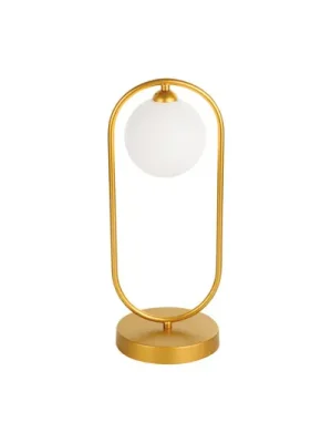 Finální Výprodej Stolní lampa Fancy se skleněným stínidlem, zlatá