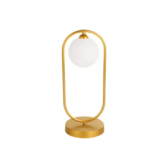 Finální Výprodej Stolní lampa Fancy se skleněným stínidlem, zlatá