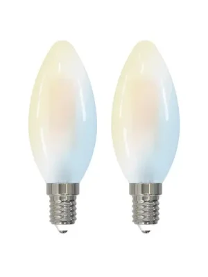 Finální Výprodej LUUMR Smart LED kapková lampa sada 2 žárovek E14 4,2W CCT čirá Tuya