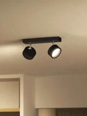 Dokud Zásoby Vydrží Philips Bracia LED stropní bodové osvětlení dvouramenné, černé