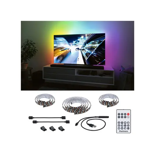 Sezónní Sleva Paulmann EntertainLED LED-Strip RGB televizor 65 palců