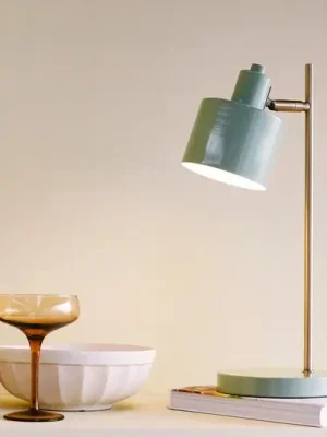 Dyberg Larsen stolní lampa Ocean, olivová, výška 43 cm, kov Bezpečná Platba
