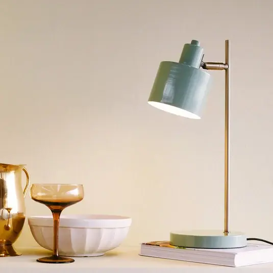 Dyberg Larsen stolní lampa Ocean, olivová, výška 43 cm, kov Bezpečná Platba