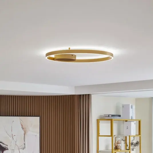 Nízká Cena Stropní svítidlo Lucande Smart LED Moise, zlatá, CCT, Tuya