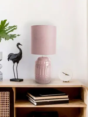Stolní lampa Erida, keramika a textil stará růžová Koupit Online