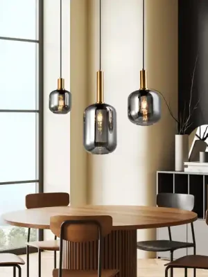 Must-Have Závěsné světlo Fumo kouřové sklo 3 zdroje lineární
