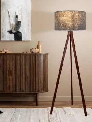 Stojací lampa 2072528, třínožka ze dřeva, textil Ověřený