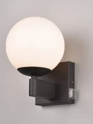 Omezená Nabídka Nástěnné světlo Kula do koupelny sklo IP44 černá