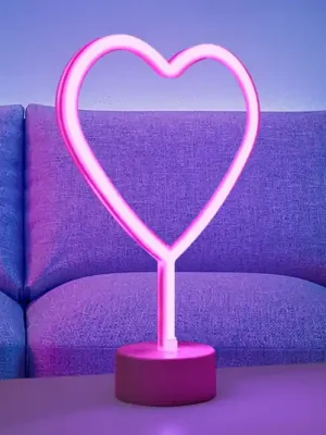 LED stolní lampa Neon Herz, na baterii Aktuální