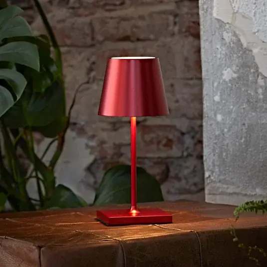 Nuindie mini LED dobíjecí stolní lampa, Easy Connect, červená, stmívatelná Víkendová Akce