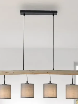 Závěsná lampa Green Tribu, papírová stínidla, čtyři světla Sleva