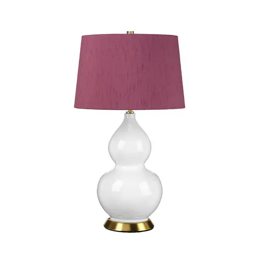 Textilní stolní lampa Isla mosaz/purpurová Novinka
