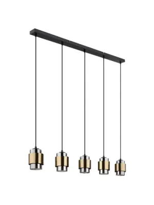 Super Cena Závěsná lampa Milley, délka 105 cm, mosazná barva, 5 světel.
